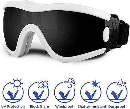 Medium Dog Sunglasses with Adjustable Strap UV Protection, Winproof Puppy Sunglasses, Suitable for Dogs Eyes Protection，Soft Dog Goggles