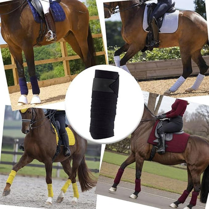 Horse Polo Leg Wraps Soft Fleece Wraps Equestrian Leg Bandage 4-Pack (Cob(8.2ft), Royal Blue)
