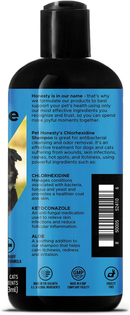 Chlorhexidine Cat & Dog Seasonal Itch Relief Shampoo, for Allergies, Itching, Skin and Coat Supplement, Helps Shedding, Hot Spots, Deodorizing Dog Shampoo & Grooming Supplies,16oz