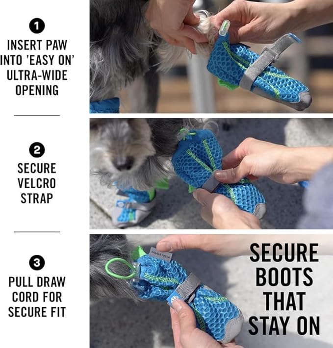 Canada Pooch Dog Boots for Hot Pavement - Dog Boots & Paw Protectors with Anti Slip Rubber | Water Friendly, Breathable Dog Shoes for Hot Days, Great for Dogs Grey - Size 6