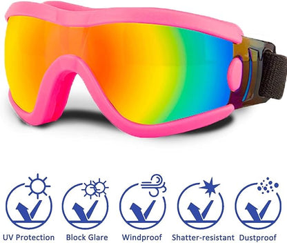 Medium Dog Sunglasses with Adjustable Strap UV Protection, Winproof Puppy Sunglasses, Suitable for Dogs Eyes Protection，Soft Dog Goggles