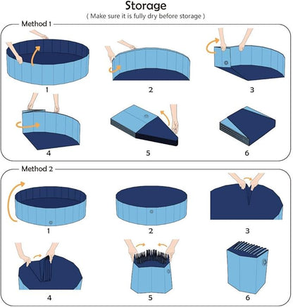 Jasonwell Foldable Dog Pet Bath Pool Collapsible Dog Pet Pool Bathing Tub Kiddie Pool Doggie Wading Pool for Puppy Small Medium Large Dogs Cats and Kids 32" Blue