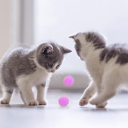 Molain Large Cat Toy Balls, Soft Cat Balls 1Inch Kitten Pom poms Ball Cat Play Toy (50 Pcs)