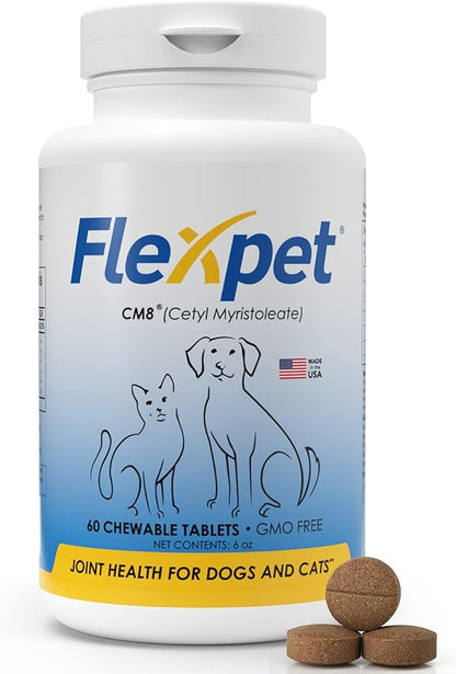 Hip & Joint Supplement for Dogs & Cats with Cetyl Myristoleate, Glucosamine, Collagen, MSM - Advanced Joint Support for Mobility, Senior Pets, Small & Large Breeds - 60 Chews (Pork Liver)