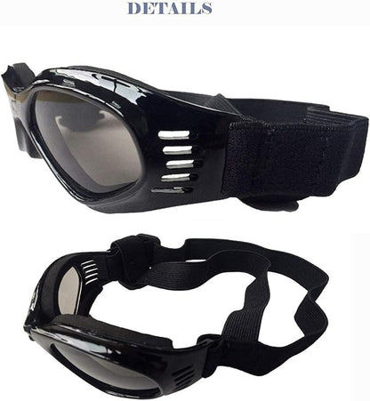 LECONPET Small Dog Sunglasses Waterproof Windproof UV Protection Pet Sunglasses Dog Goggles for Doggy Puppy Cat (Black)