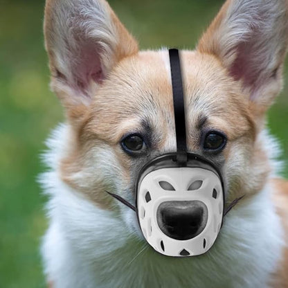 Dog Muzzle, Breathable Basket Muzzles for Small, Medium, Large and X-Large Dogs, Prevent Barking, Biting, Chewing Dog Mouth Cover Gray