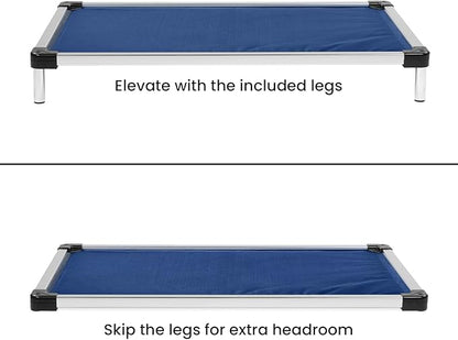 K9 Ballistics Chew Proof Armored Padded Dog Crate Bed, Virtually Indestructible, Legs Included (Blue Quartz, Medium (35" L x 22" W x 4.5" H))