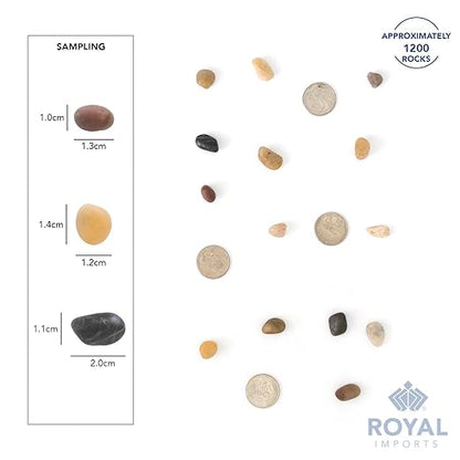 Royal Imports 5LBS River Rocks Decorative Ornamental Pebbles, Garden Landscaping Stones, Gravel Filler for Plants, Vases, Succulents, Home Decor, Aquariums, Crafting, Animal Habitat - Small Natural