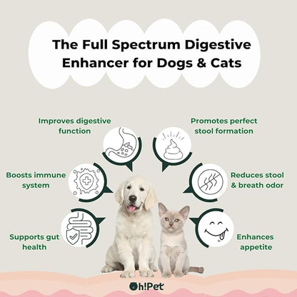 Oh!Pet® 5-in-1 Digestive Probiotics – 7B CFU Powder for Dogs & Cats with Prebiotics & Enzymes (Chicken, 30 Packets)
