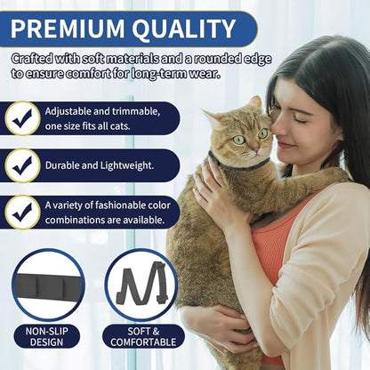 4 Pack Flea Collar for Cats 32 Months Prevention, Waterproof Natural Treatment Collar Adjustable for All Breeds and Size(Black & Purple)