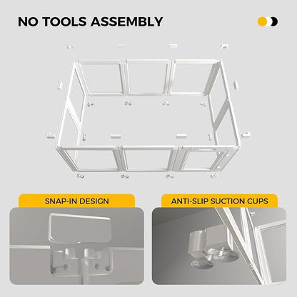 Clear Acrylic Plastic Dog Playpen - Clear Dog Play Pen - Easy Assemble Acrylic Dog Playpen - Puppy Playpen, Cat Playpen, Small Animal Playpen, Dog Play Pen Indoors (White, 30.3" H, 10PCS)