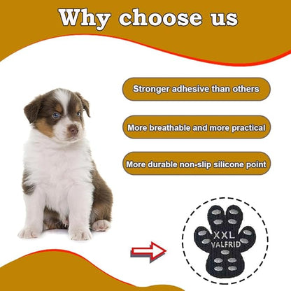 Dog Paw Protector Anti-Slip Grips to Keeps Dogs from Slipping On Hardwood Floors,Disposable Self Adhesive Resistant Dog Shoes Booties Socks Replacement XL 24 Pieces