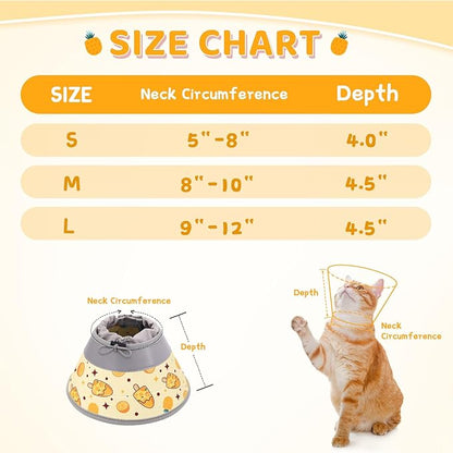 Cat Cone Collar Soft to Stop Licking, Adjustable, Foldable Lightweight Kitten Cones After Surgery Recovery for Cats & Kittens, Cat Cone Alternative (Orange, M)
