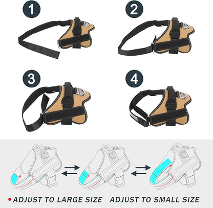 Bolux Dog Harness, No-Pull Reflective Dog Vest, Breathable Adjustable Pet Harness with Handle for Outdoor Walking - No More Pulling, Tugging or Choking (Army Yellow, S)