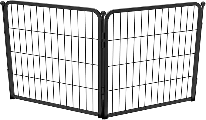 FXW Homeplus Unleashed Indoor Dog Playpen - Stress-Free and Safe Play, Heavy Duty 24 Inch 2 Wire Panels Dog Pen for Puppy and Small Dogs, Black│Patented