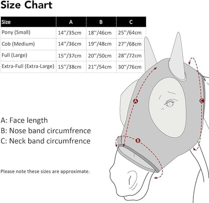 Harrison Howard Super Comfort Stretchy Fly Mask Large Eye Space with UV Protection Soft on Skin with Breathability Graffiti Mix M Cob