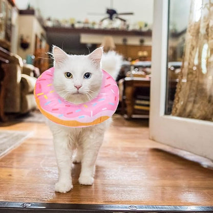 BINGPET Soft Donut Cat & Small Dog Recovery Collar, Adjustable Protective Pet Cone After Surgery