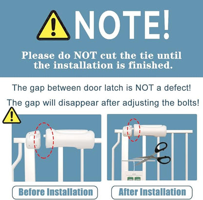 Safety Baby Gates for Doorway Stairs 43.5-48 Inch Extra Wide Child Gate for Kid Pet Dog Gate Indoor Pressure Mounted No Drill Baby Gate White
