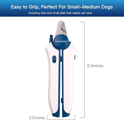 Type-C Rechargeable Dog & Cat Nail Clippers - LED Pet Nail Trimmer with Built-in Nail File, Extra Sharp Blades for Small & Medium Dogs, Indoor Cats (Blue)