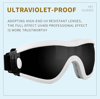 Medium Dog Sunglasses with Adjustable Strap UV Protection, Winproof Puppy Sunglasses, Suitable for Dogs Eyes Protection，Soft Dog Goggles