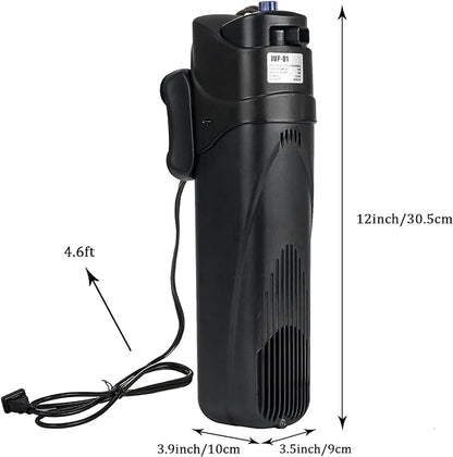 COOSPIDER Aquarium Filter Sun JUP-01 for 40-80 Gallon Tank Clear, U-V Fish Tank Green Clean Machine Submersible Pump w/ 1 Spare Bulb + 2 Replace Filter