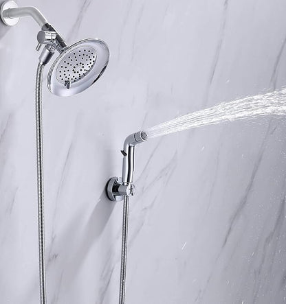 G-Promise Dog Shower Sprayer Attachment for Fast and Clean Pet Showering, Multifunctional Shower, Metal Diverter, 118 Inch Extra Long Hose, No Drill Hook, Dog Washing-Bathroom (Chrome)