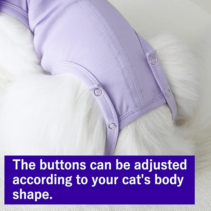 Cat Recovery Suit for Abdominal Wounds and Skin Diseases,Breathable Surgical Recovery Shirt After Surgery Wear Anti Licking Wounds,E-Collar Alternative for Female Cats Kitten(RSC01-purple-m)