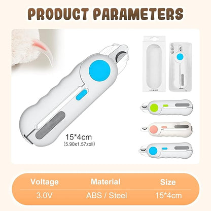 Pets Nail Clippers with Light, Cat Dog Nail Clippers with Built-in Nail File, Sharp Blades, Portable Cat Nail Clipper, Cats Claw Trimmer, Adjustable Claw Clippe for Cats (Style A)