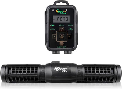hygger Aquarium Wave Maker, Adjustable Cross Flow Pump with LED Display Controller, Magnetic DC 24V Aquarium Powerhead for Freshwater and Marine Reef Aquariums Up to 135 Gallon (18w)