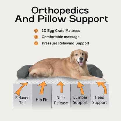 Small Dog Bed Orthopedic Washable Cat Bed Memory Foam Small Couch Sofa Indoor Comfy Pet Beds with Waterproof Removable Cover & Non-Slip Bottom