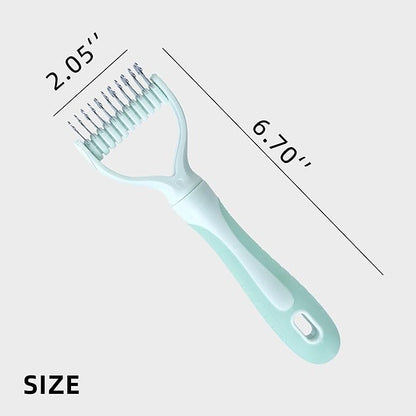 Pet Hair Removal Comb,New Cat Brush with Release Button,Pet Grooming Brush for Short&Long Pet Hair,Deshedding Brush for Pet (Green Set)