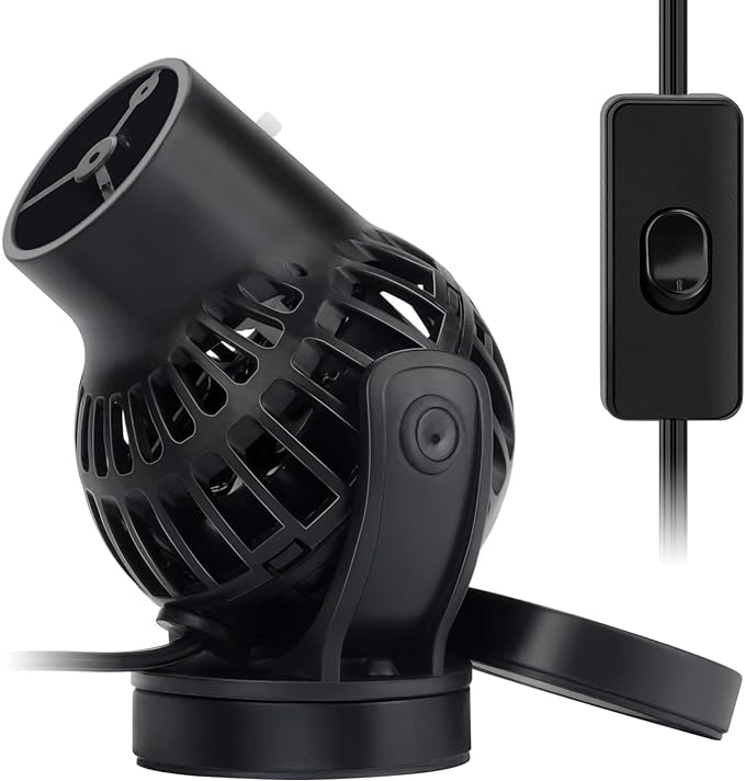 hygger Wave Maker with Controller for Feeding, 792 GPH Ultra-Silence Aquarium Powerhead with Strong Magnet Suction Base for Freshwater or Saltwater Fish Tank, 360° Rotating Aquarium Wavemaker Black