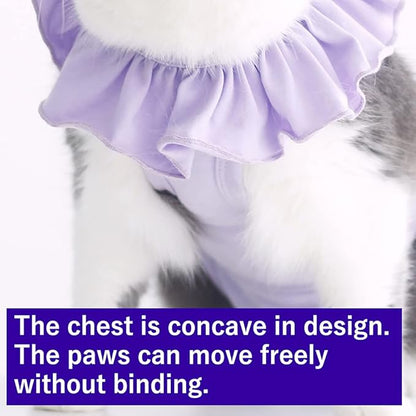Cat Recovery Suit for Abdominal Wounds and Skin Diseases, Breathable Surgical Recovery Shirt After Surgery Wear Anti Licking Wounds,E-Collar Alternative for Cats Pet Kitten(RSC01-Navy-m)