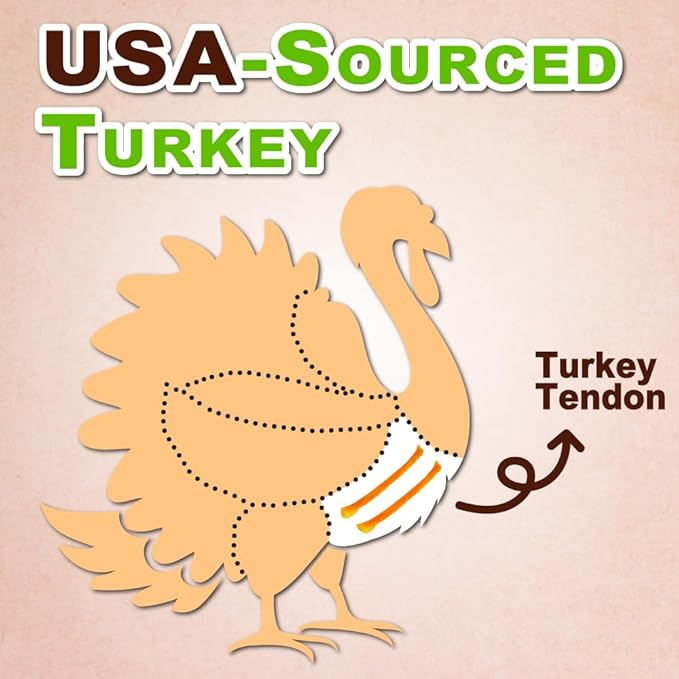 Afreschi Natural Turkey Tendon Ring (S) 8 oz, for Small Breeds, USA-Sourced Turkey Tendon, All Natural Puppy Chew, Hypoallergenic, Rawhide Alternative
