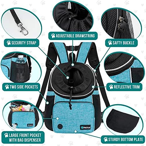 PetAmi Front Carrier Backpack for Dogs and Cats, Adjustable Ventilated Pet