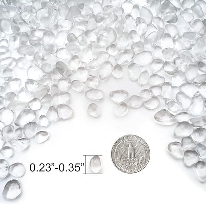 Keedolla 3 LB Clear Gravel for Fish Tank, Sea Glass Pebbles Marbles Pebbles Gravel Rocks Crystal Gemstones for Aquarium|Fish Turtle Tank|Vase Filler|Flowerpot Decoration