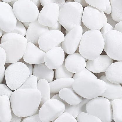 SIDONG 10 lbs White River Rocks, 1.2-2 Inches Matte Pebbles for Indoor Plants, Aquarium Rocks Used in Fish Tank, Decorative Stones for Plants, Vases, Home Décor, Crafting, Garden Landscaping