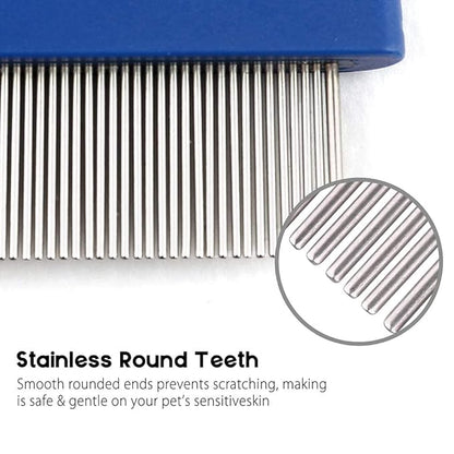 PrimePets Flea Comb for Cat Dog, Pet Hair Removal Comb