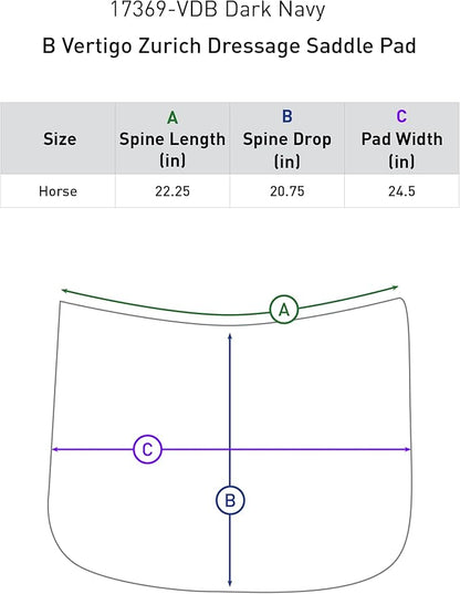 Zurich Quilted Quick-Dry Dust-Resistant Dressage Saddle Pad