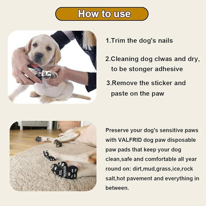 Dog Paw Protector Anti-Slip Grips to Keeps Dogs from Slipping On Hardwood Floors,Disposable Self Adhesive Resistant Dog Shoes Booties Socks Replacement L 24 Pieces