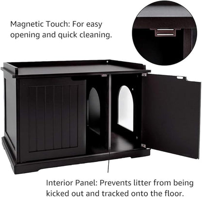 unipaws Cat Litter Box Enclosure Furniture, Cat Washroom, Hidden Litter Box Cover, Cabinet for Large Cat, Dog Proof Cat Litter Boxes, Hideaway Litter Box, Cat House