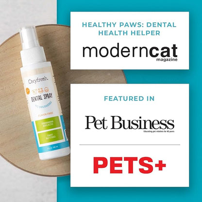 Oxyfresh Advanced Pet Dental Spray – Instant Dog and Cat Fresh Breath: Easiest No Brushing Pet Dental Solution for Dogs and Cats – Best Way to Fight Plaque, Keep Teeth & Gums Healthy, 8oz.