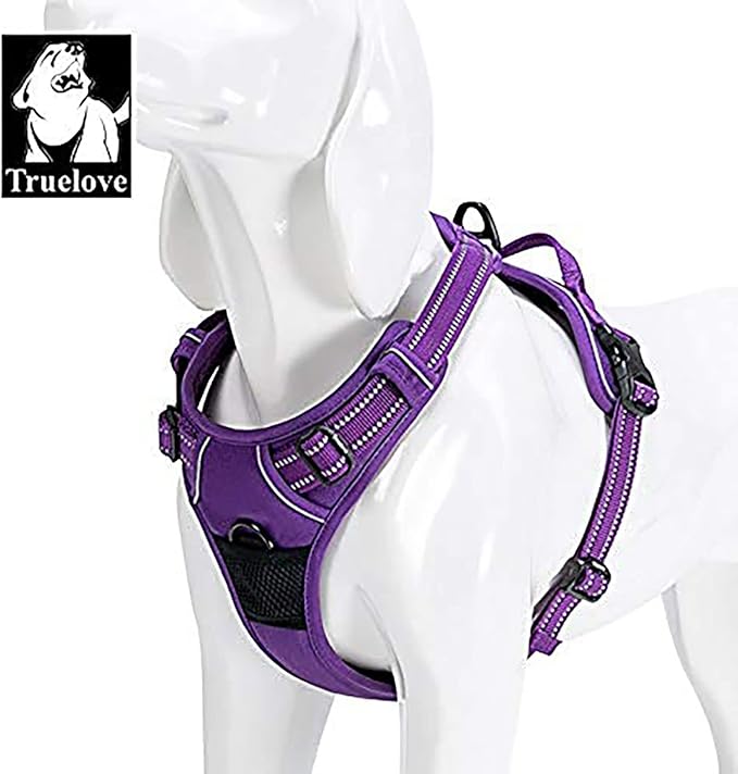 TRUE LOVE Adjustable No-Pull Dog Harness Reflective Pup Vest Harnesses Comfortable Control Brilliant Colors Truelove TLH5651(Purple,XS) Product Name