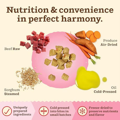 Primal Kibble in The Raw, Freeze Dried Cat Food, Beef, Scoop & Serve, Made with Raw Protein, Whole Ingredient Nutrition, Crafted in The USA, Dry Cat Food, 24 Ounce (1.5 lb) Bag