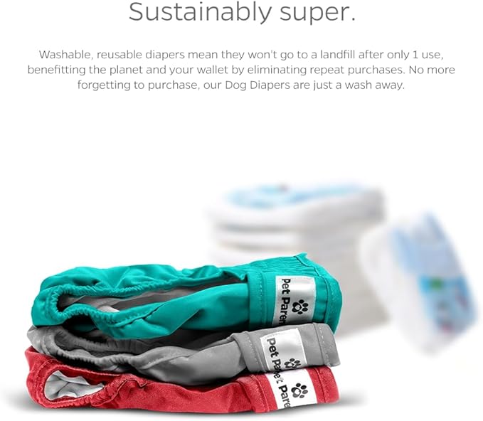 Pet Parents® Washable Dog Diapers (3pack) + Extendrs® of Durable Doggie Diapers, Premium Dog Diapers Female (X-Large, Southern Belle)