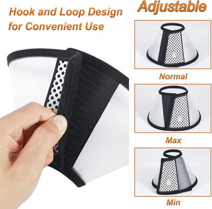Vivifying Cat Cone, Adjustable Recovery Pet Cone, Lightweight Plastic Elizabethan Collar for Large Cats and Small Size Dogs