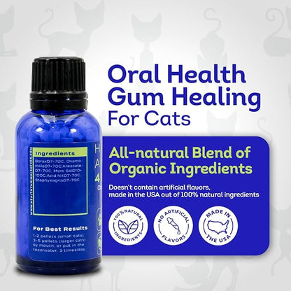 HA4E - Cat Oral Health - Relieves Inflammation, Soothes Pain & Fights Gum Disease - Natural, Non-GMO, Organic, Gluten-Free & Chemical-Free - 300 Tablets