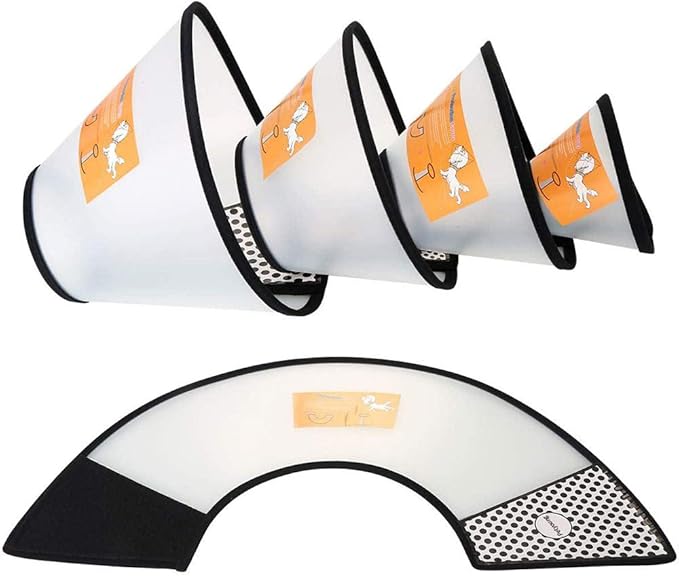 2 Pack Cat Cones to Stop Licking, Cat E Collar Pet Cone for Cats After Surgery, Pet Elizabethan Collar Dog Head Cone Recovery Cone for Most Cats & Small Dogs (Size L, 5#)