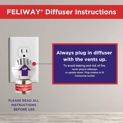 FELIWAY® MultiCat 3 x 30 Day Cat Calming Refills for Pheromone Diffuser, 3 x 48ml Value Pack- Helps Reduce Conflicts and Signs of Tension in Multi-Cat Households