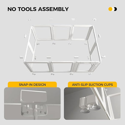 Clear Acrylic Plastic Dog Playpen - Clear Dog Play Pen - Easy Assemble Acrylic Dog Playpen - Puppy Playpen, Cat Playpen, Small Animal Playpen, Dog Play Pen Indoors (White, 23.6“ H, 8PCS)
